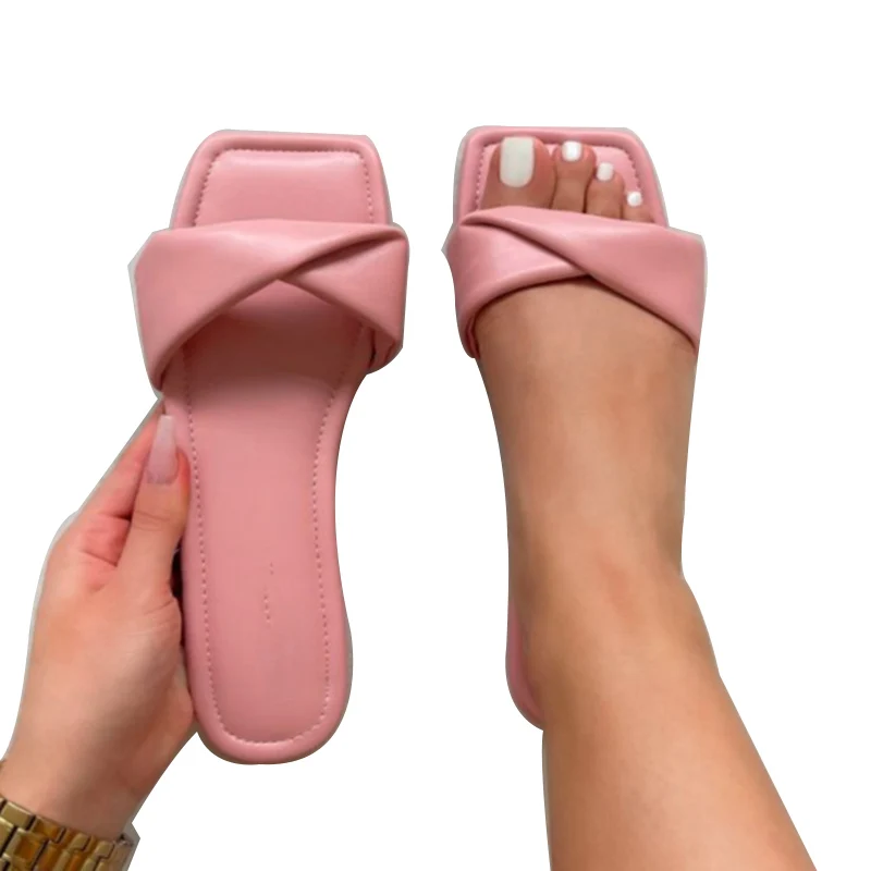 

[fvfv]Summer, the new 2021 spot black loafers breathable flat shoes lady sandals pink large size 41