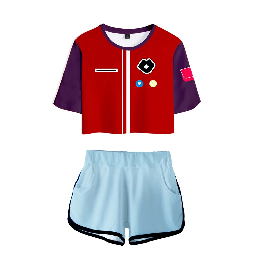 

High-quality Odd Egg Story 3D printed ladies summer cropped T-shirt + shorts two-piece hip-hop street girl short-sleeved suit