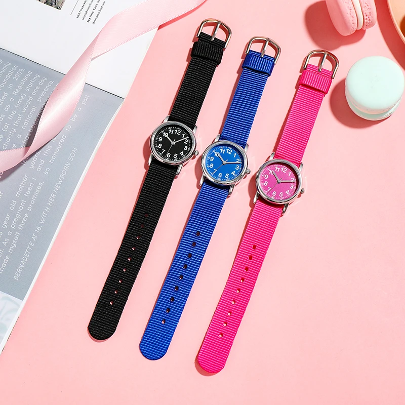 

Easy Reader Kids Quartz Watches Nylon Strap Sweat Proof Japan Movement Boys and Girl