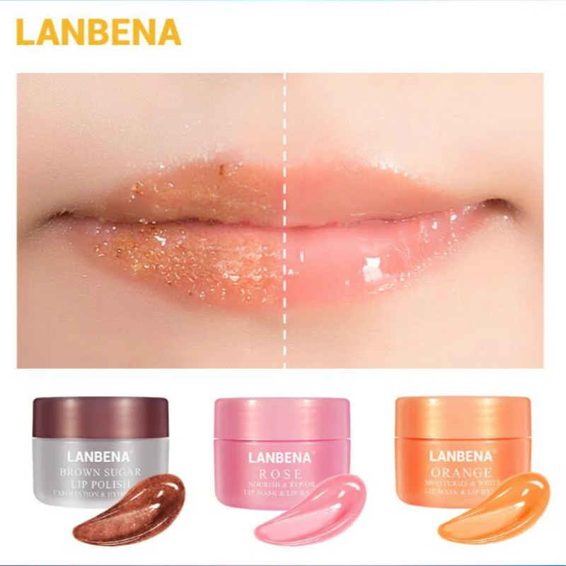 LANBENA скраб для губ маска увлажняющий крем питают губы бальзам сна отшелушивающий