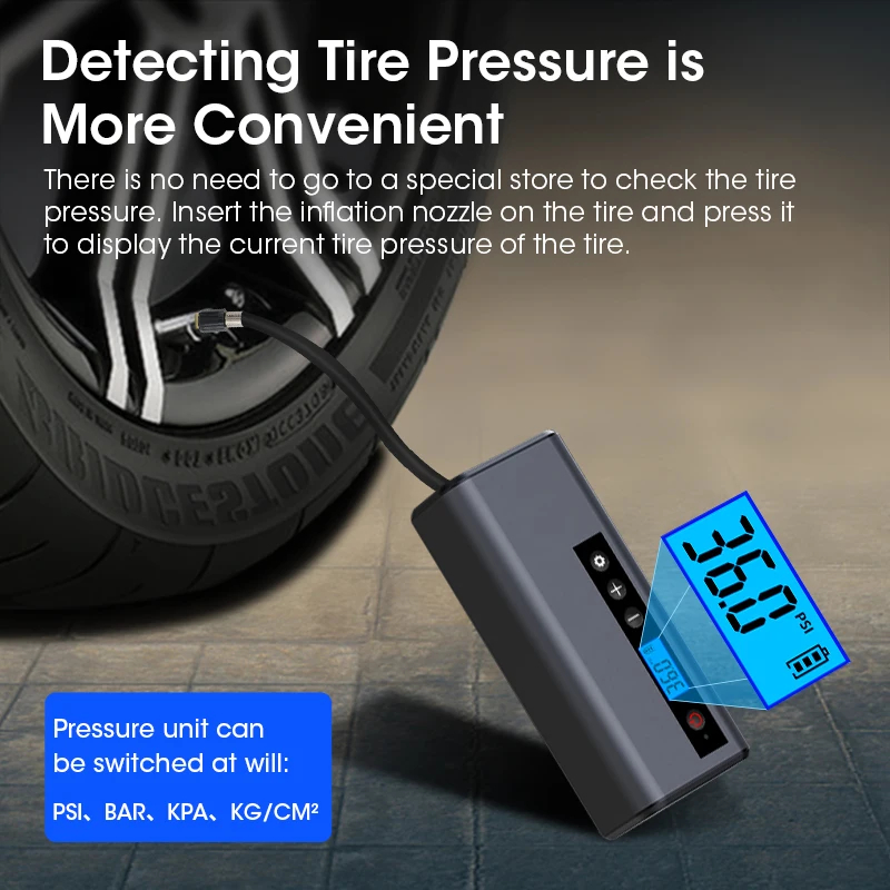 Preço Vtopek Carro Bomba Elétrica Pneu Inflator Compressor De Ar Portátil 4000mah Sem Fio Infladores Pneus Pressão Detectar Motocicleta