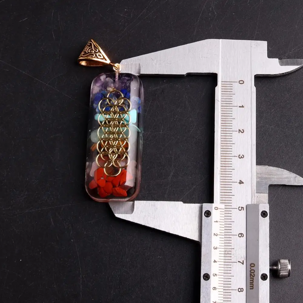 12 шт 50*20*10 мм чакра радиестезия Ожерелье Подвески рейки оргонит энергия маятник