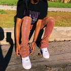 Tossy блестящие штаны с блестками для вечерние, длинные брюки, уличный стиль, женские повседневные леггинсы с высокой талией, сексуальные женские штаны для фитнеса