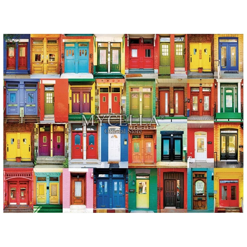 5D алмазная живопись сделай сам красочные монреальские двери вышивка крестиком