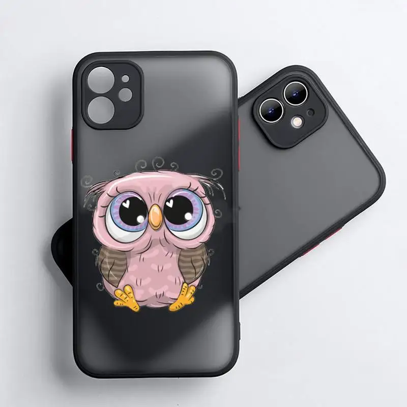 

Cartoon Girl Gifts Cute Owl lovers Phone Case For iphone 12 11 8 7 plus mini x xs xr pro max matte transparent cover