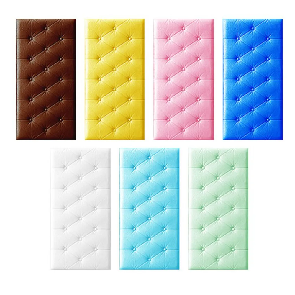 

5pcs Soft Imitation Leather Wall Sticker Living Room Bedroom TV Background Wall Self Adhesive Wallpaper Imitation Ceramic Tile