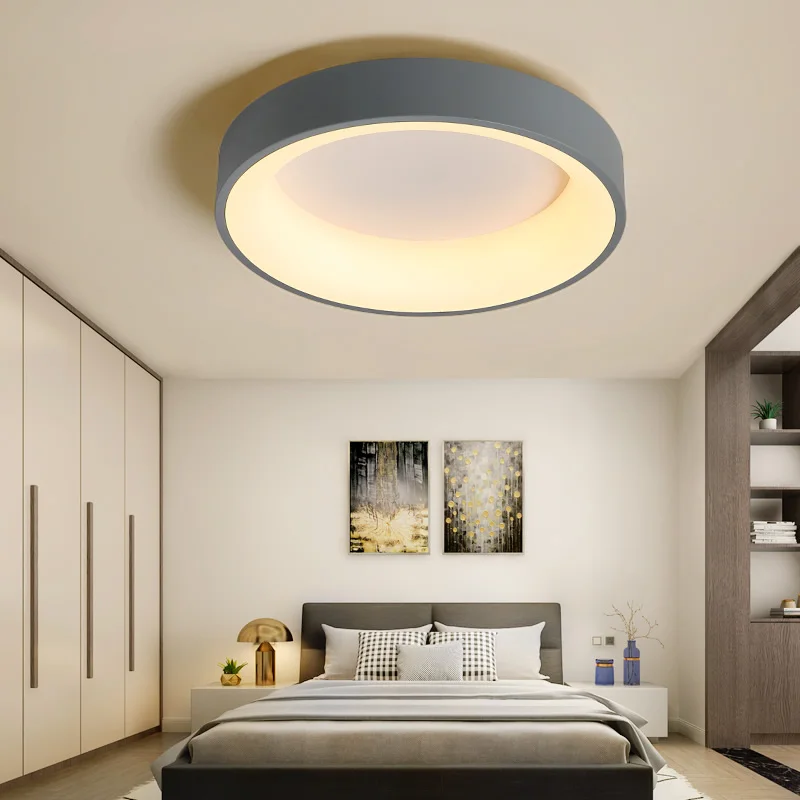 Lámpara Led REDONDA/cuadrada/triangular para sala de estar, dormitorio, sala de estudio, candelabro de techo con control remoto regulable