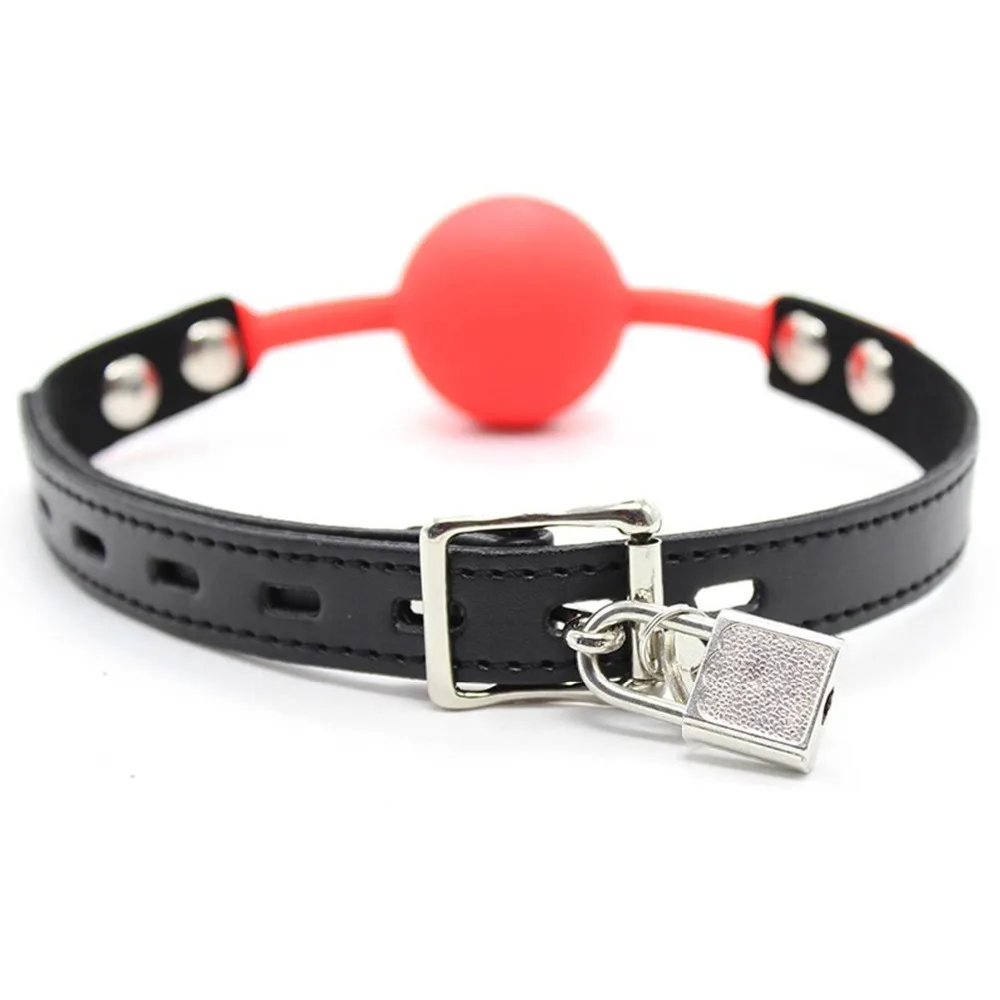 Силиконовые ремни для рта с красным шариком интимные товары взрослых замком