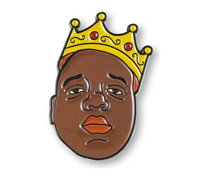 Biggie Smalls B.I.G. Корона эмали штырь классический в стиле хип хоп брошка легенда