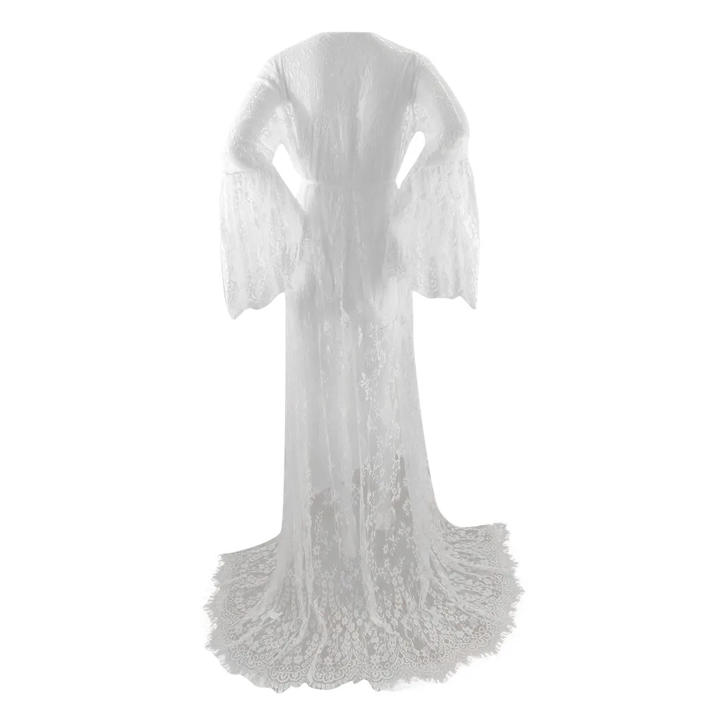 

V-Neck Lace Hollow Out Maternity Dresses for Photo Shoot Women Pregnancy Maxi Skirts Photography Props Dresses for Women