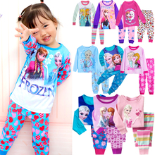 Conjunto de pijamas de la serie de princesas anna y elsa para niños y niñas...
