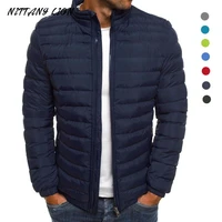 winter men jacket zipper coat down sport coat mens solid color stand collar jacket casual trendy menswear outwear clothes 2021