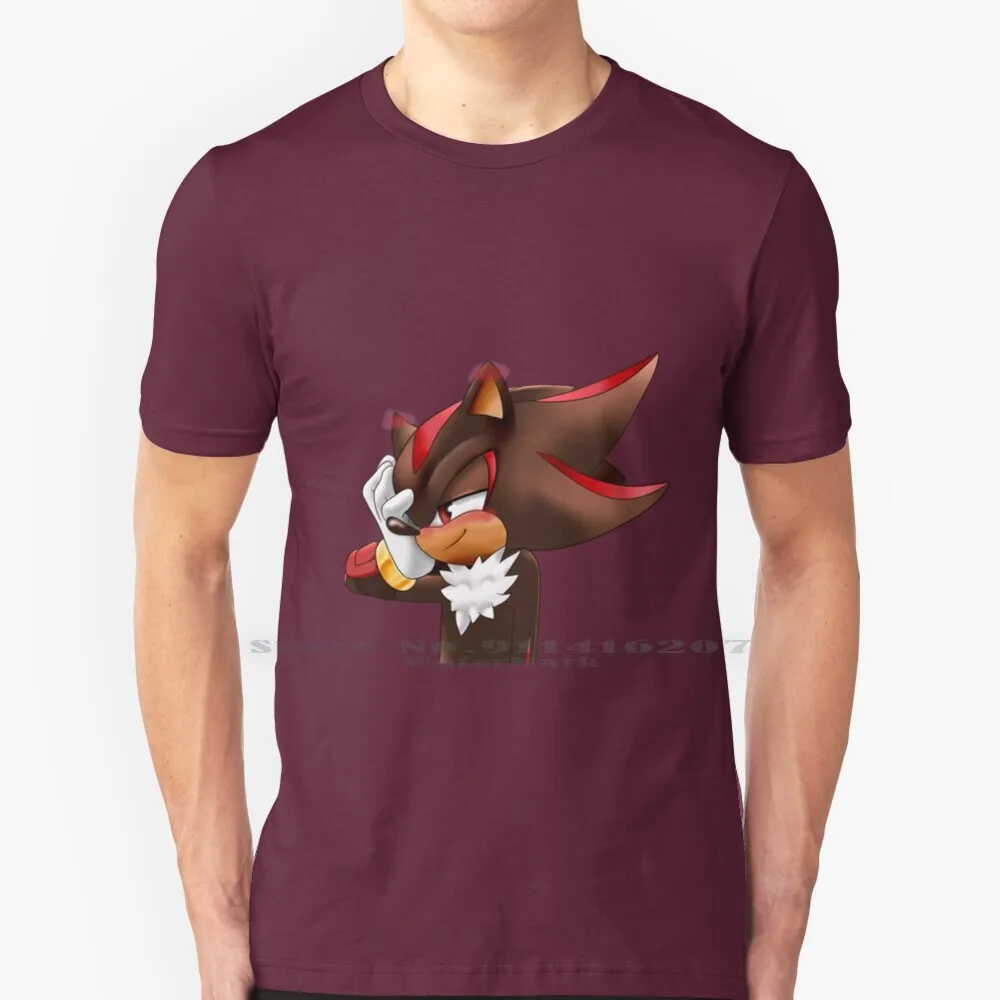 

Shadow The Hedgehog Blushing T Shirt 100% Pure Cotton Shadow Hedgehog Shadow The Hedgehog The Hedgehog Smile Fanart