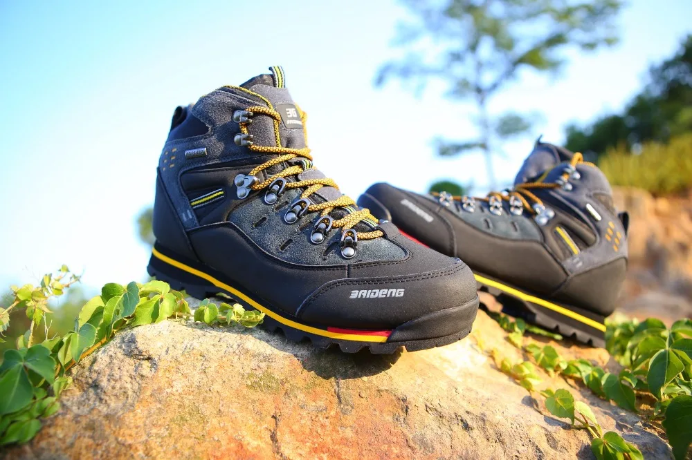 Мужские водонепроницаемые теплые Нескользящие походные ботинки из натуральной