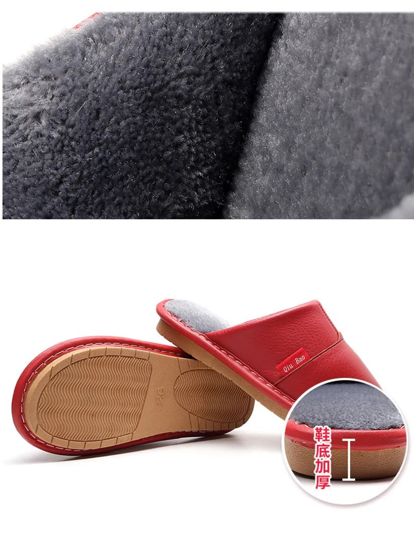 Plus size 45/46 Unisex home slippers women winter leather shoes microfiber high quelity female house slippers short plush shoes