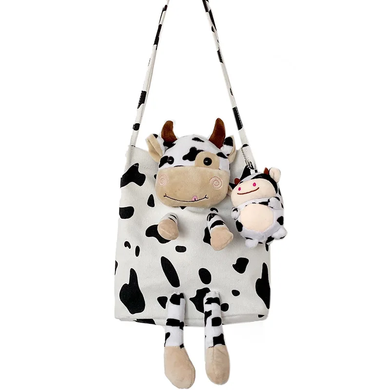 

Женские сумки, забавная сумка через плечо из коровьей кожи для женщин 2021, женская сумка-мессенджер, Женский кошелек, Женская тканевая сумка