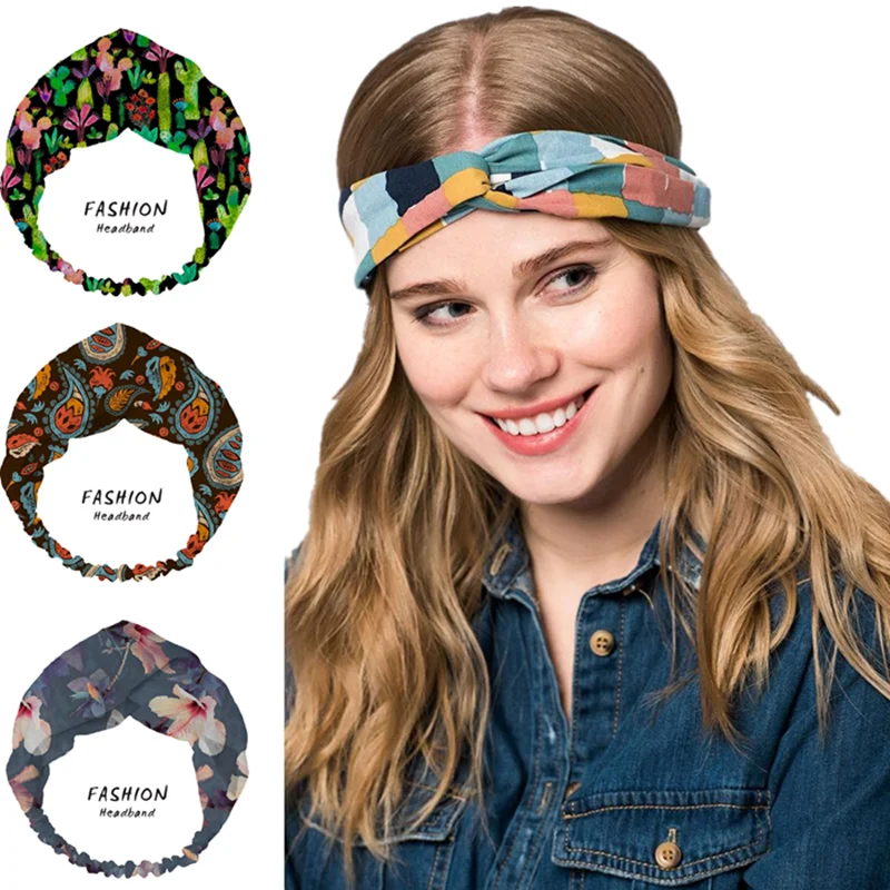 

Women Cactus Print Bandanas HairBands Turban Headwear Head Wrap Women Hair Accessories for Women girls Hair Bands ladies Hoop