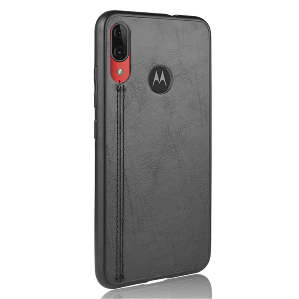 Роскошный чехол из телячьей кожи для Motorola Moto E6 Plus задняя панель искусственной