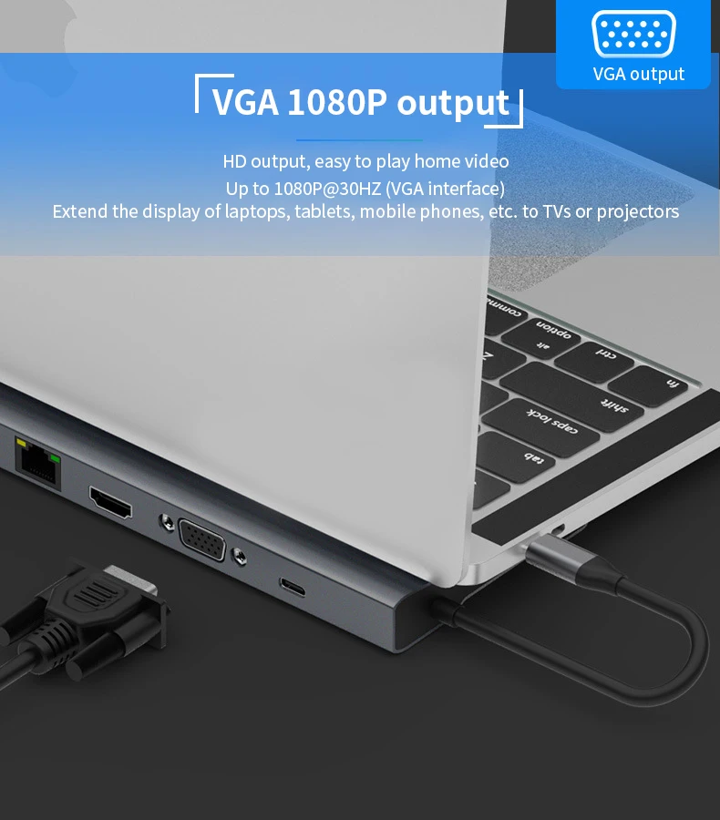 Type-C PD концентратор USB3.0 SD TF LAN VGA 3,5 мм аудио Для iMac MacBook huawei Xiaomi смартфон Расширение Док-станция 4K HDMI
