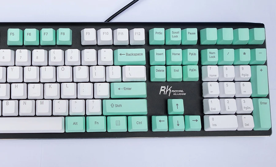 Колпачки для клавиш NPKC OEM PBT бело Мятно зеленые смешанные клавиши ANSI макет опция 61