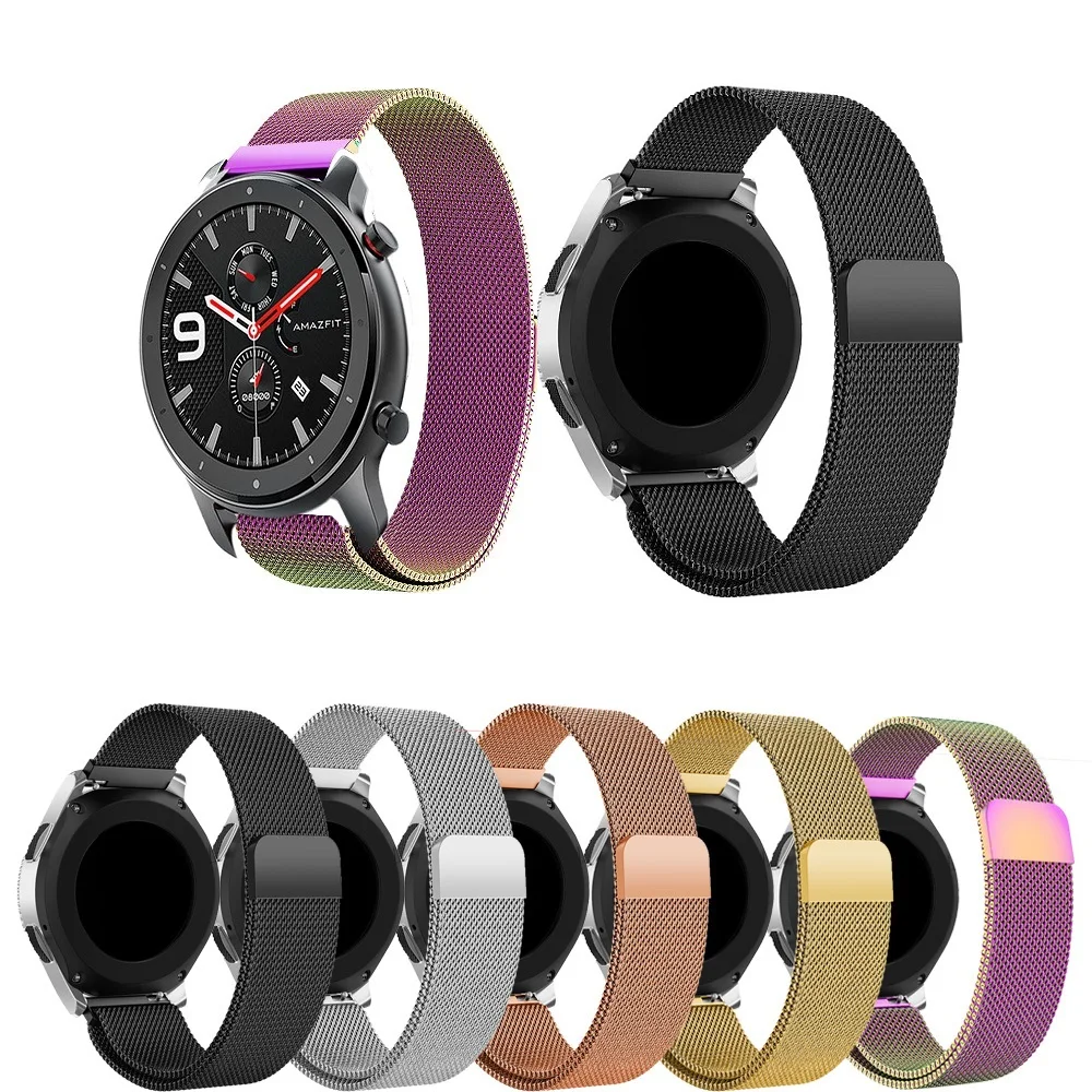 Для Huami Amazfit GTR 47 мм 42 ремешок из нержавеющей стали Магнитная Миланская петля Smartwatch