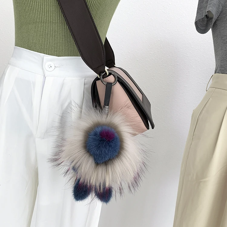 Роскошный брелок ручной работы из меха норки модный для элегантной сумки