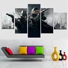 Постер для видеоигр в рамке из 5 предметов с изображением охоты, настенные картины черного и белого цвета для декора гостиной, настенные рамки, художественное оформление