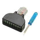Адаптер для терминала RJ45 Ethernet папа-8-pin AV, фоторазъем, подходит для цифровой интернет-розетки CCTV, 1 шт.