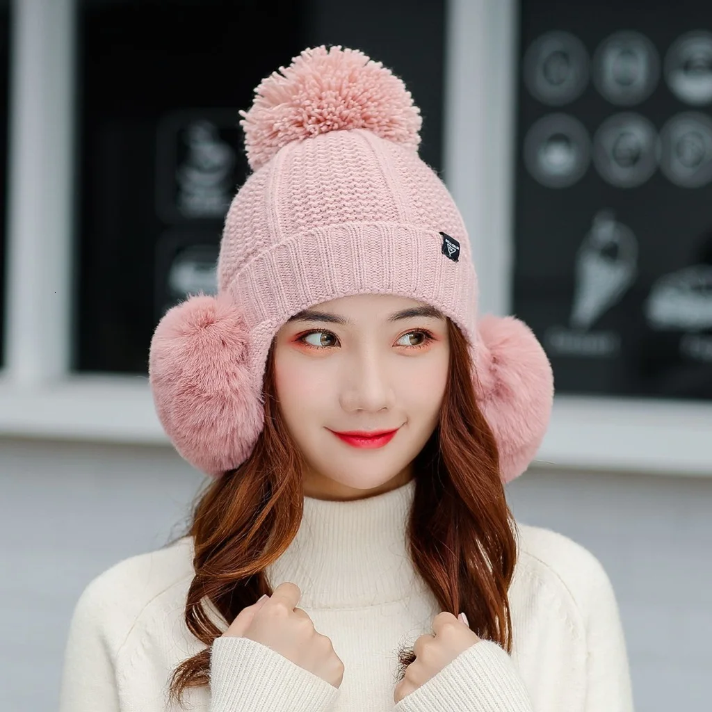 2019 зимняя вязаная шапка s для женщин теплая флисовая внутренняя шапочка девочек с