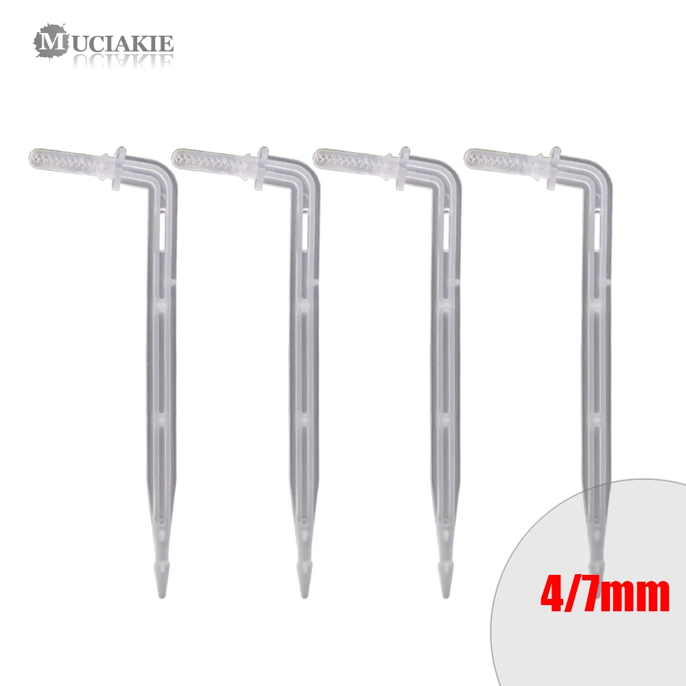 

200/500/1000PCS 1/4 Inch Bending Emitter 4/7mm Elbow Arrow Drippers Drop Watering Irrigation Garden Potted Micro Drip Drippers