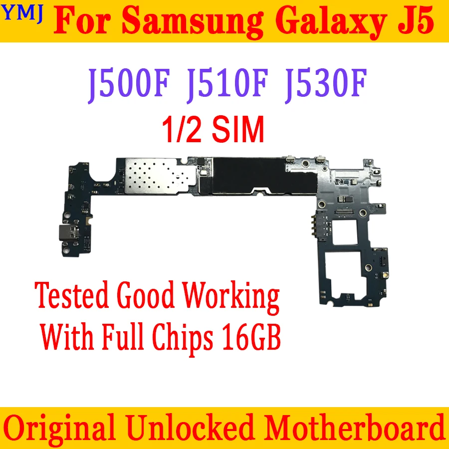 Материнская плата для Samsung Galaxy J5 J500F J510F одна и две SIM карты с полными чипами