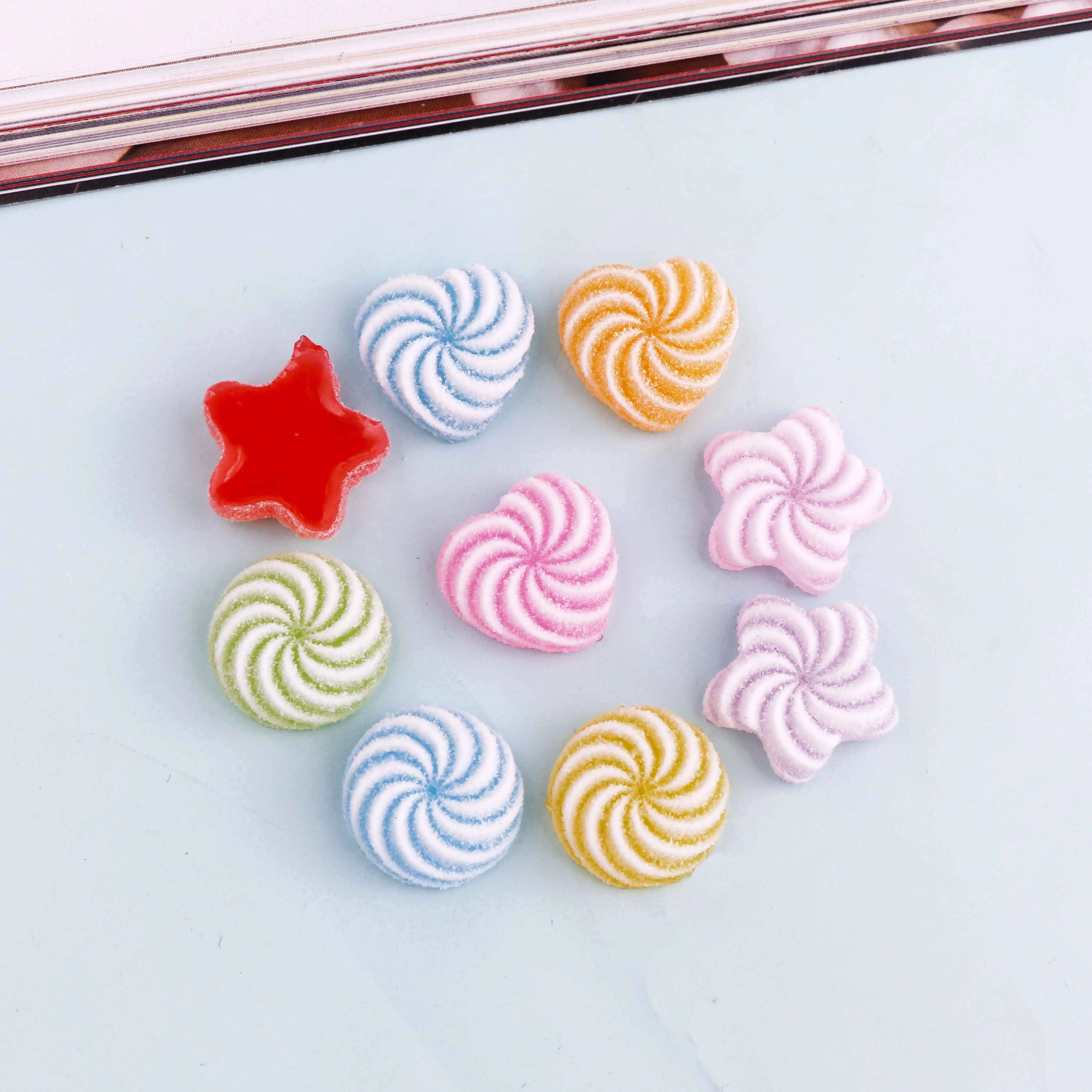 

Flat Back Cabochon Resin Scrapbook for DIY Hair Bows Accessories Scrapbooking Swirl candy shape Embellishments Applique