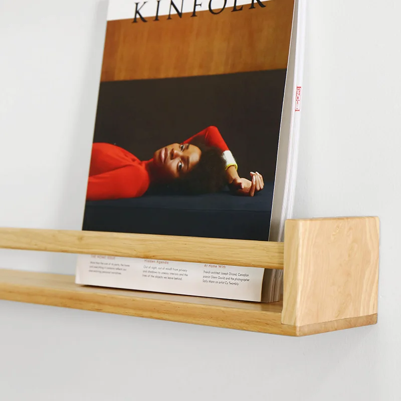 Простая полка из массива дерева настенная для гостиной держатель хранения