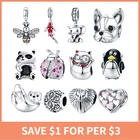 Лидер продаж, бусины из сплава BISAER, бусины-шармы в виде бульдога, пчелы, слона, пингвина, милых животных, подходят для оригинальных браслетов, аксессуары для рукоделия EGC025