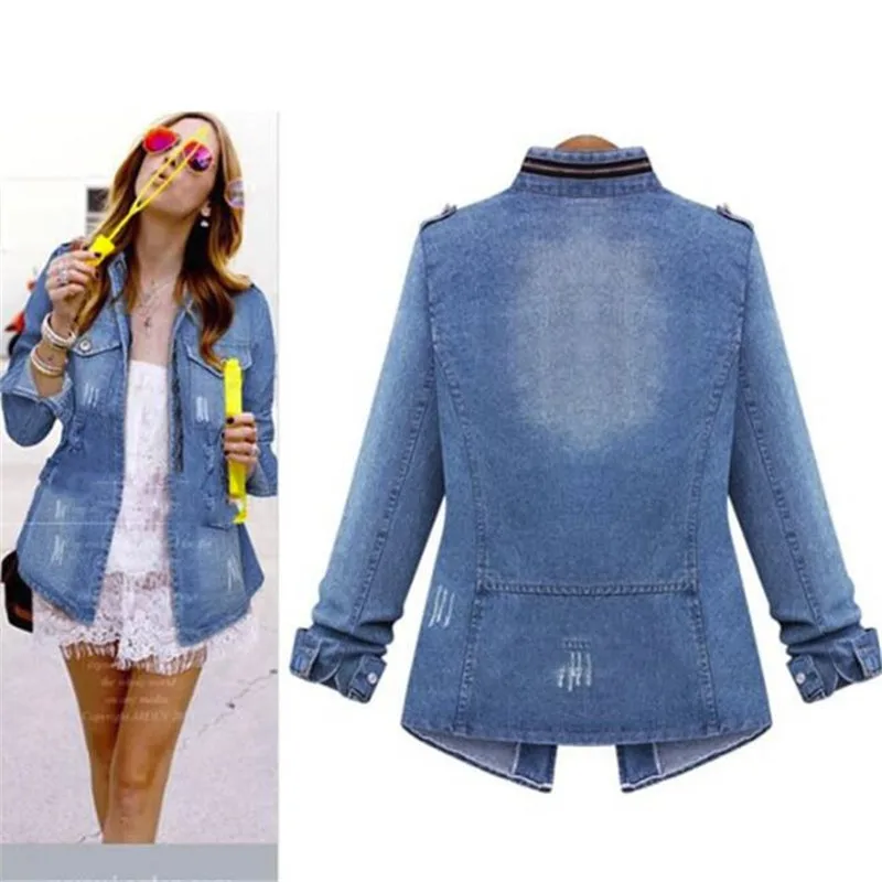 

2022 Autumn Fashion Jackets Casual High Quality Women Long Sleeve Denim Mid-length Elegant Coat Tops New Outer Wear