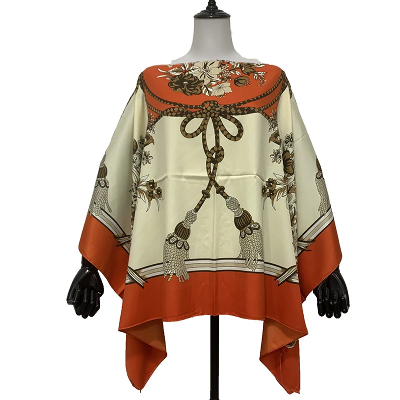 Новейшие стильные европейские топы с принтом из 2021 шелка необходимые товары для