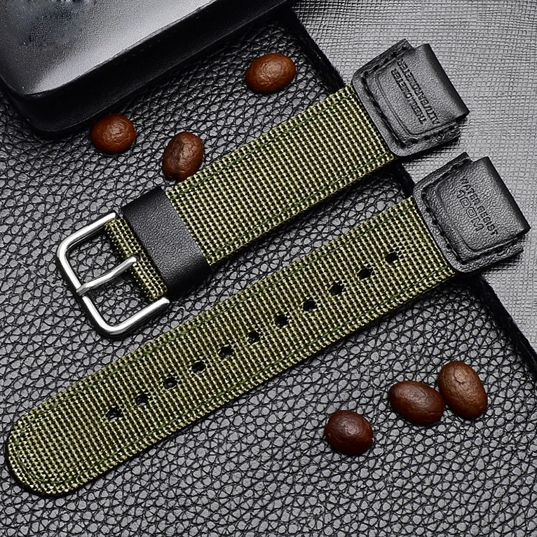 

Rubber Nylon Watchband for Casio AE-120WH SGW-300H SGW-400H Stainless Steel Buckle Sport Waterproof Strap Band Watch Accessories