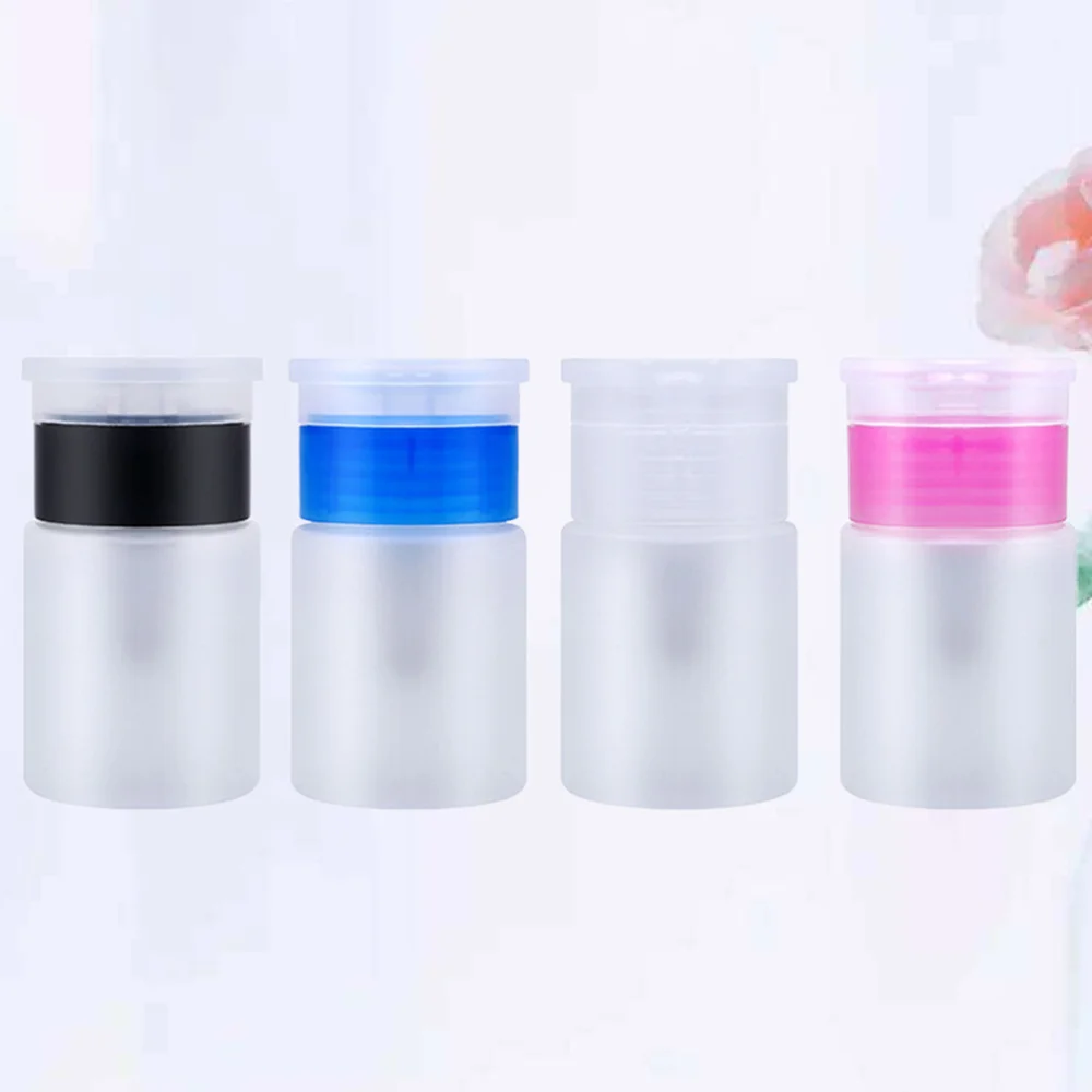 

4pcs 60ML Pump Bottle Empty Water Refillable Bottles Multifunctional Dispenser with Lid for Travel Cosmetic