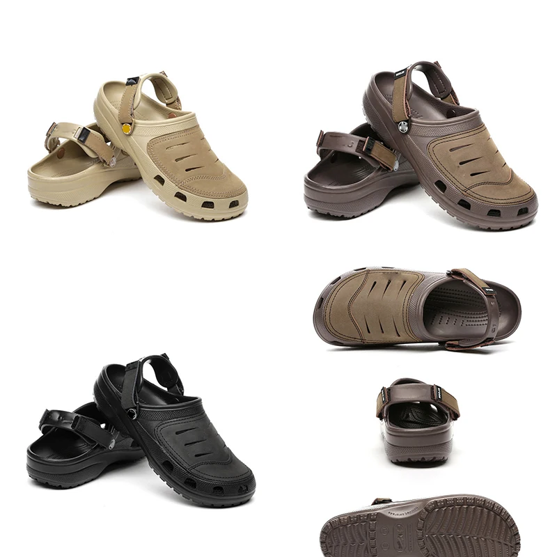 

2021Men Clogs Sandals Casual Summer Shoes Slipper Men Leisure Flip Flops Men Cow Leather Sandals Light Beach Shoes Yukon Sport
