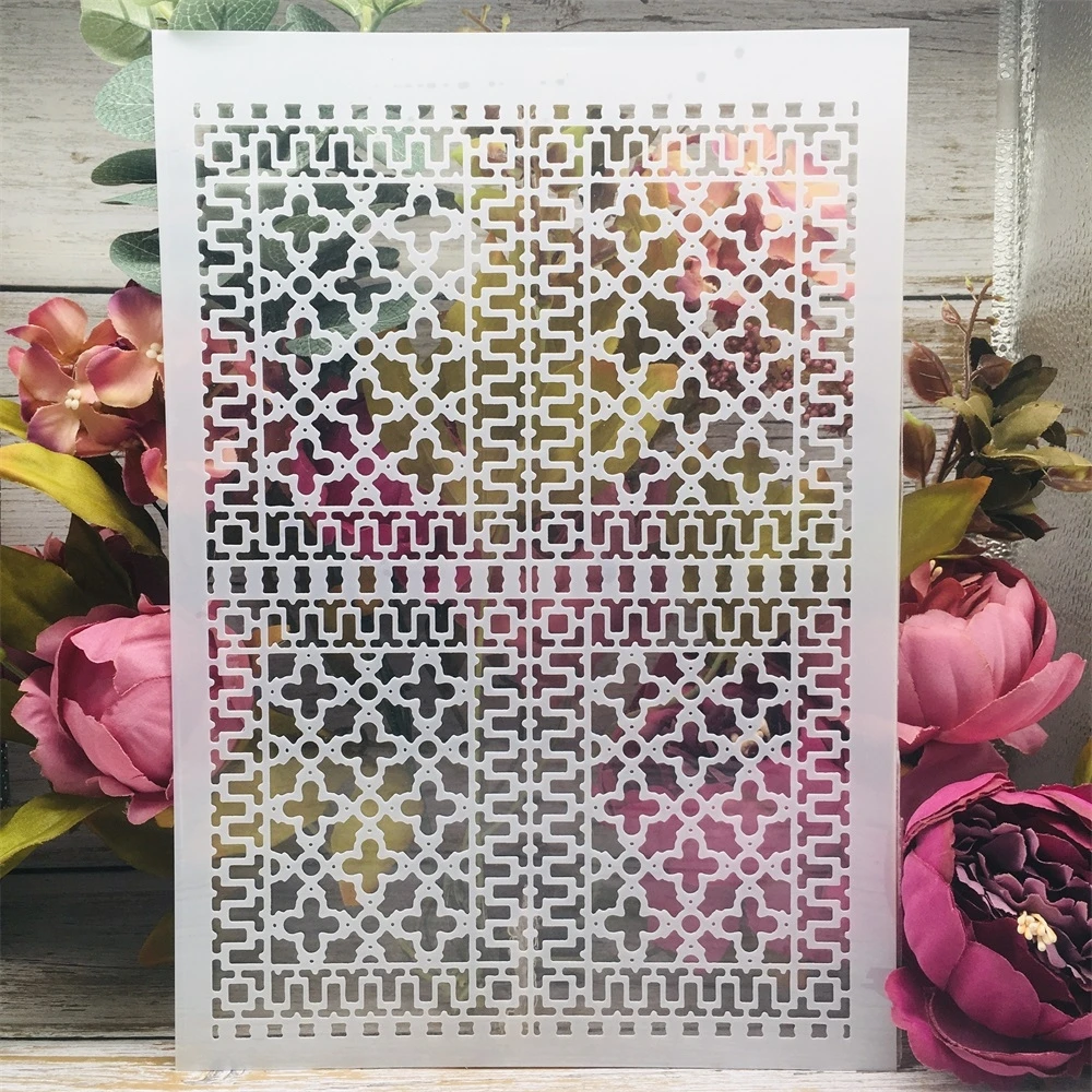 

A4 29cm Geometry Plus Texture DIY Layering Stencils Wall Painting Scrapbook Coloring Embossing Album Decorative Template