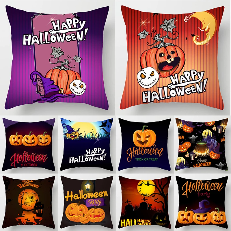 

Fall Pumpkin Cushion Covers 18x18 Inch Farmhouse Decor Thanksgiving Buffalo Check Linen Throw Pillow Covers Happy Thanksgiving