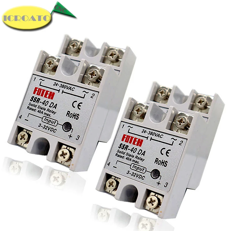 

3 шт. SSR-40DA 40A твердотельные реле Модуль 3-32 в пост Вход DC 24-380V AC Выход SSR-10DA SSR-25DA SSR-50DA SSR-75DA SSR-80DA