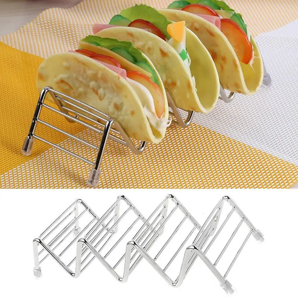 Волнистые держатели Тако из нержавеющей стали Мексиканская стойка для еды 1 4