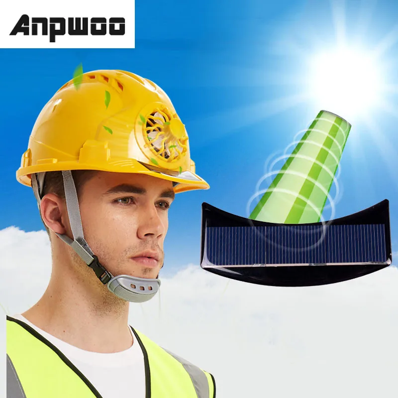 

Solar Power Fan Helmet Outdoor Working Safety Hard Hat Construction Workplace ABS material Protective Cap Powered by Solar Panel