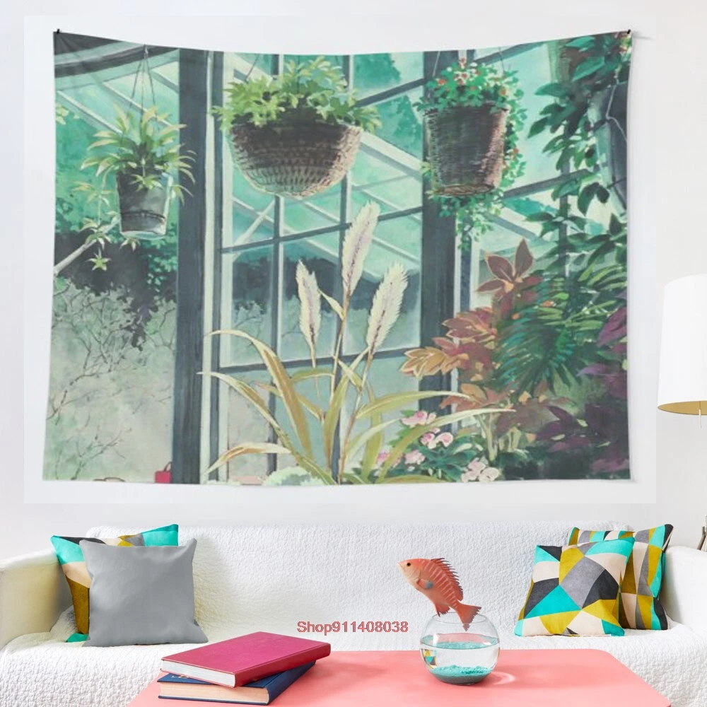 

Аниме Растения пейзаж гобелен искусство настенный Декор для гостиной ремесло Мандала декоративное тонкое одеяло Йога