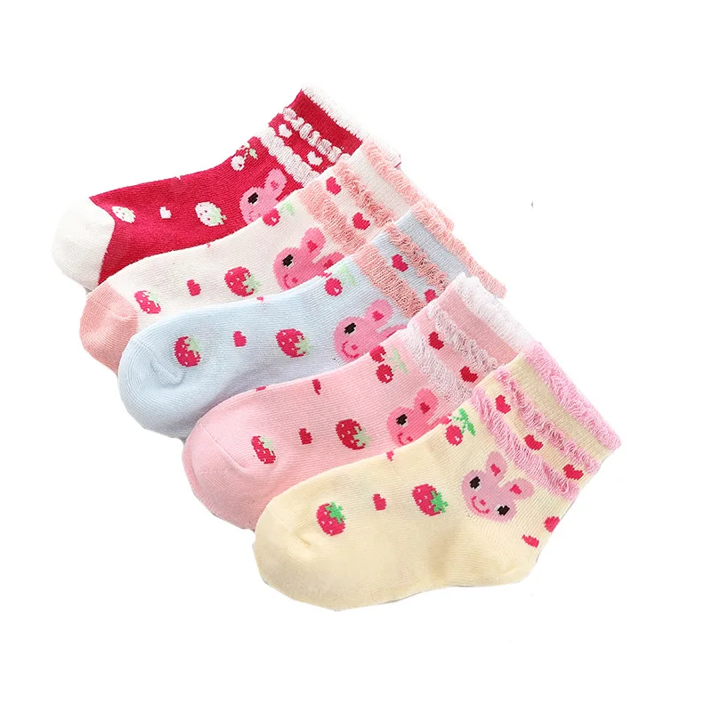 5 пар/лот новые осенние носки для девочек хлопковые кружевные детские