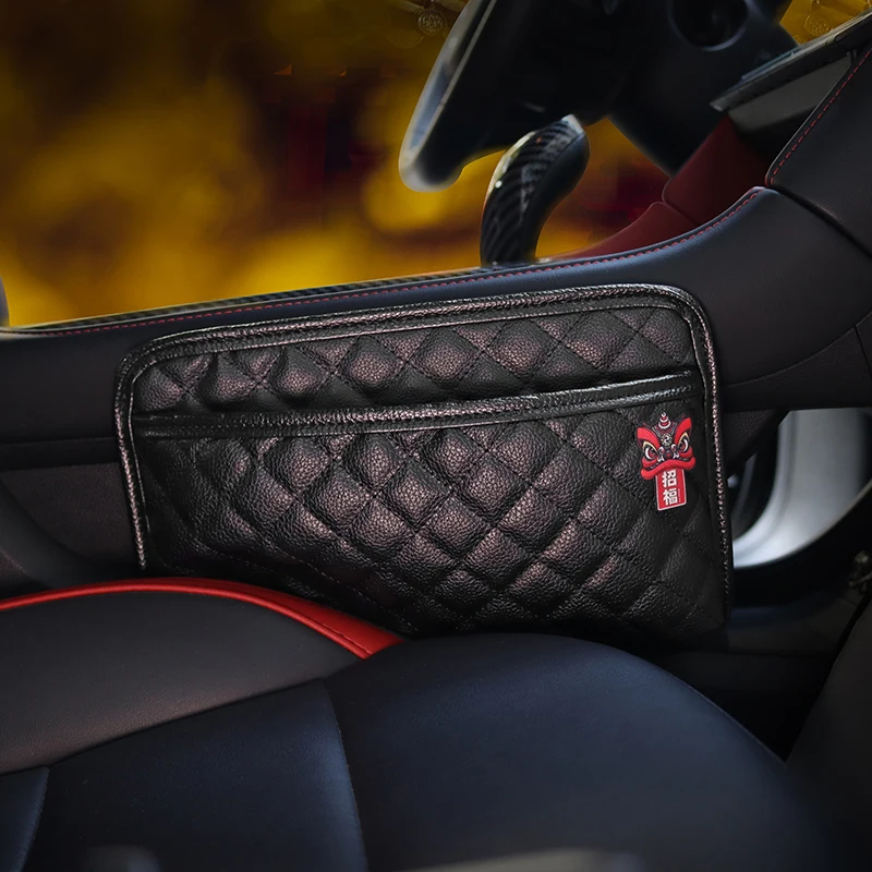 

Car Seat Slit Gap Pocket Car Organizer Bag Multifunctional Driver Seat Storage Box PU Leather Automobile Self-Adhesive Universal