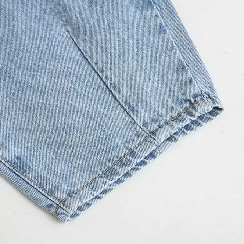 

Women Autumn Winter Fashion Jeans Loose Buttons Pockets Vintage Denim Female Elegant Street Jeans Clothes