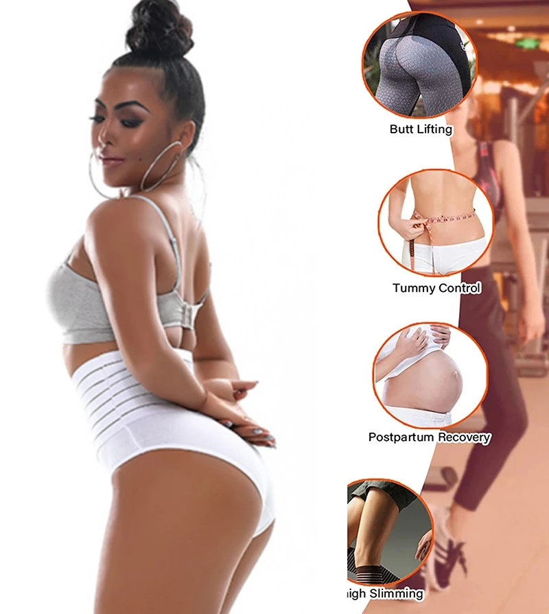 Тренировочное женское корректирующее белье с высокой талией бесшовные стринги