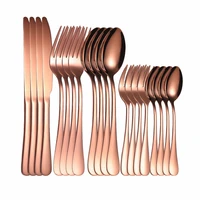 rose gold cutlery set fork spoon knife stainless steel cutlery set 20pcs kitchen tableware dinnerware dinner set dropshipping
